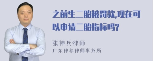 之前生二胎被罚款,现在可以申请二胎指标吗?