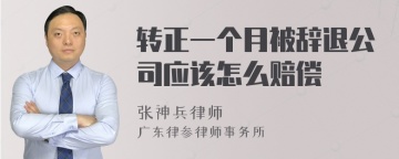 转正一个月被辞退公司应该怎么赔偿