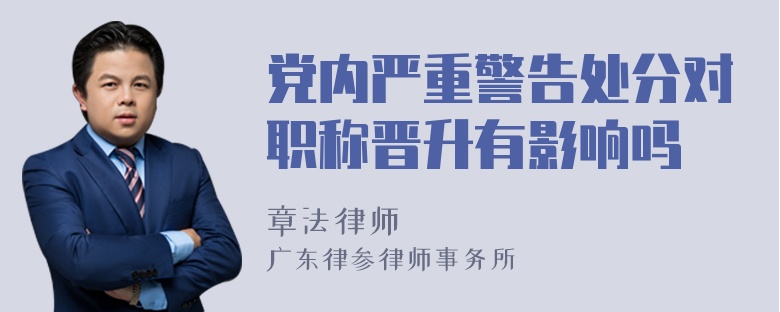 党内严重警告处分对职称晋升有影响吗