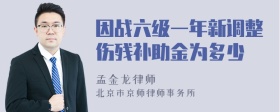 因战六级一年新调整伤残补助金为多少