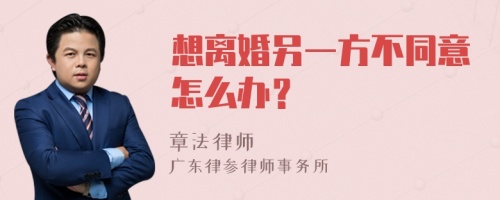 想离婚另一方不同意怎么办？