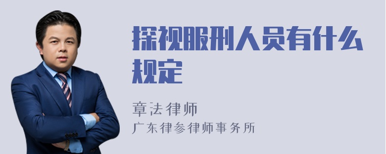 探视服刑人员有什么规定