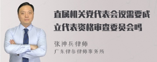 直属机关党代表会议需要成立代表资格审查委员会吗