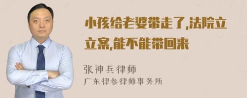 小孩给老婆带走了,法院立立案,能不能带回来