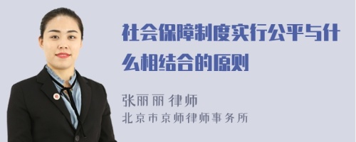 社会保障制度实行公平与什么相结合的原则