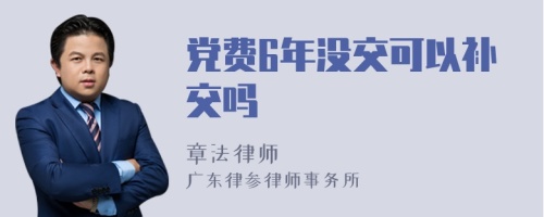 党费6年没交可以补交吗