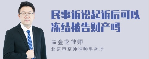 民事诉讼起诉后可以冻结被告财产吗