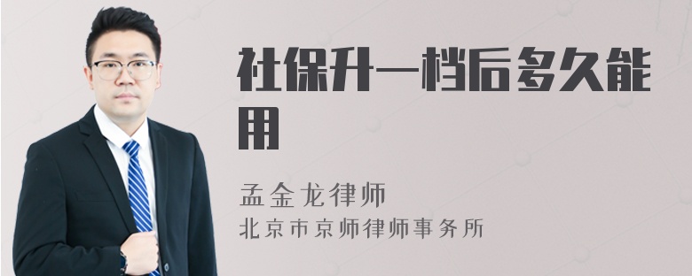 社保升一档后多久能用