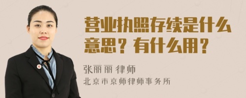 营业执照存续是什么意思？有什么用？