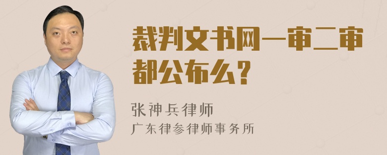 裁判文书网一审二审都公布么？