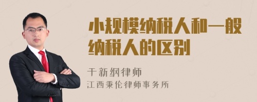 小规模纳税人和一般纳税人的区别