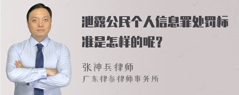 泄露公民个人信息罪处罚标准是怎样的呢？