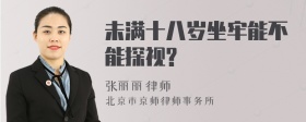 未满十八岁坐牢能不能探视?