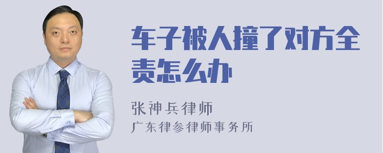 车子被人撞了对方全责怎么办