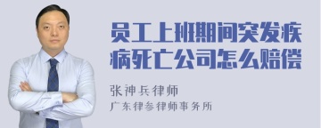 员工上班期间突发疾病死亡公司怎么赔偿