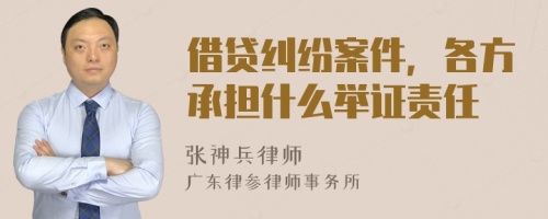 借贷纠纷案件，各方承担什么举证责任