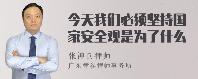 今天我们必须坚持国家安全观是为了什么