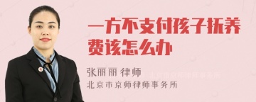 一方不支付孩子抚养费该怎么办