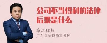 公司不当得利的法律后果是什么