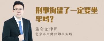 刑事拘留了一定要坐牢吗？