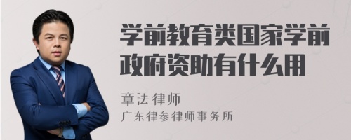 学前教育类国家学前政府资助有什么用