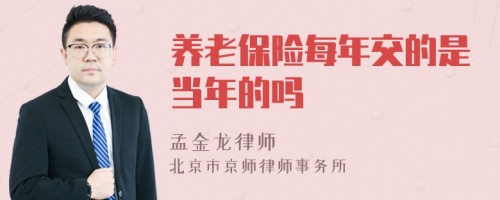 养老保险每年交的是当年的吗