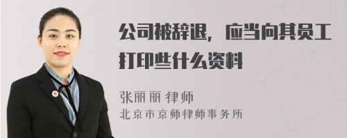 公司被辞退，应当向其员工打印些什么资料