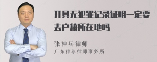 开具无犯罪记录证明一定要去户籍所在地吗