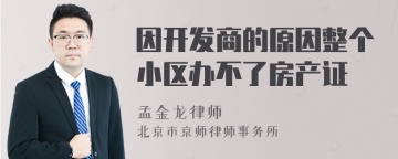 因开发商的原因整个小区办不了房产证