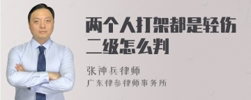 两个人打架都是轻伤二级怎么判