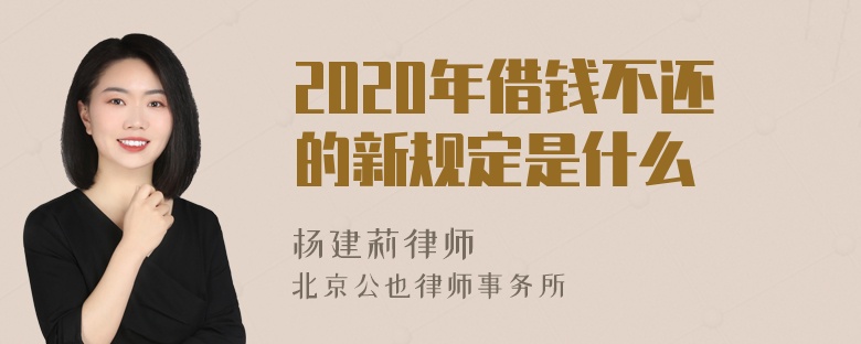 2020年借钱不还的新规定是什么