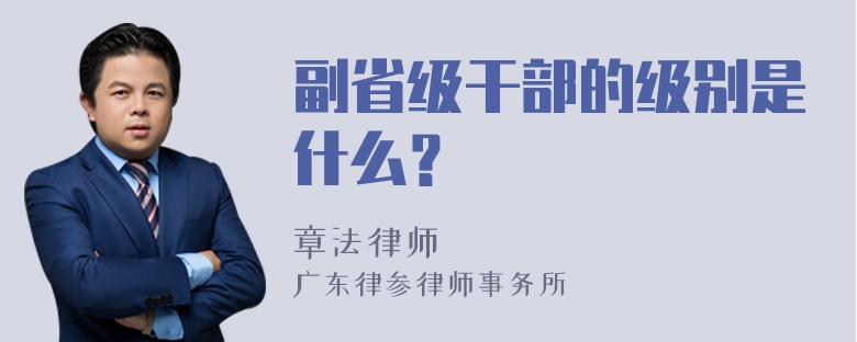 副省级干部的级别是什么？