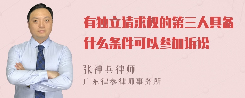 有独立请求权的第三人具备什么条件可以参加诉讼