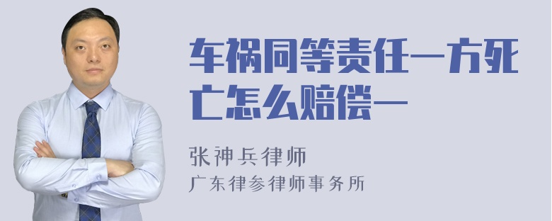 车祸同等责任一方死亡怎么赔偿一