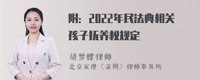 附：2022年民法典相关孩子抚养权规定