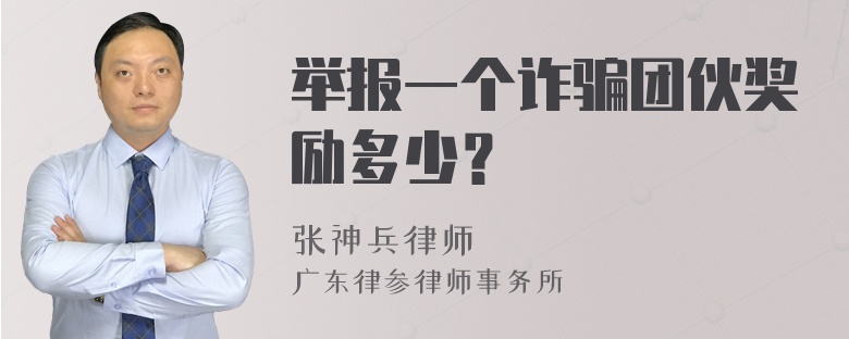 举报一个诈骗团伙奖励多少？