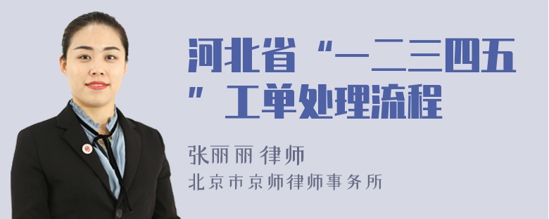 河北省“一二三四五”工单处理流程