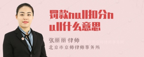 罚款null扣分null什么意思