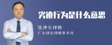 劣迹行为是什么意思