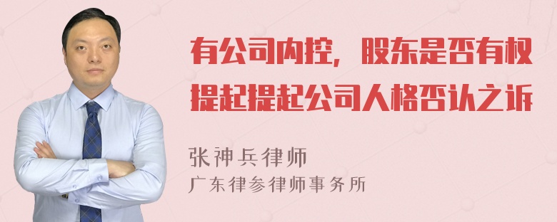 有公司内控，股东是否有权提起提起公司人格否认之诉