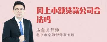 网上小额贷款公司合法吗