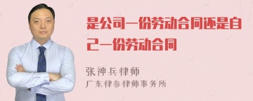 是公司一份劳动合同还是自己一份劳动合同