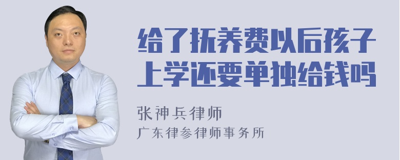 给了抚养费以后孩子上学还要单独给钱吗