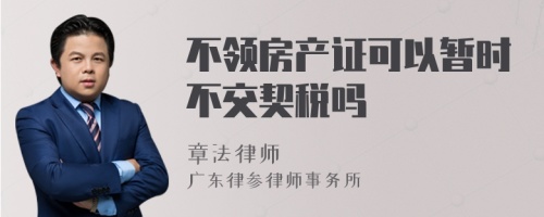 不领房产证可以暂时不交契税吗