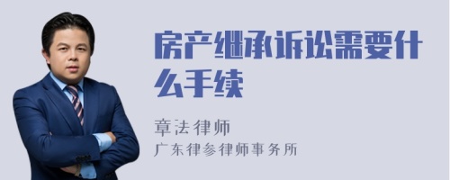 房产继承诉讼需要什么手续