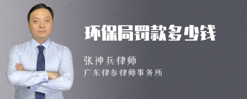 环保局罚款多少钱