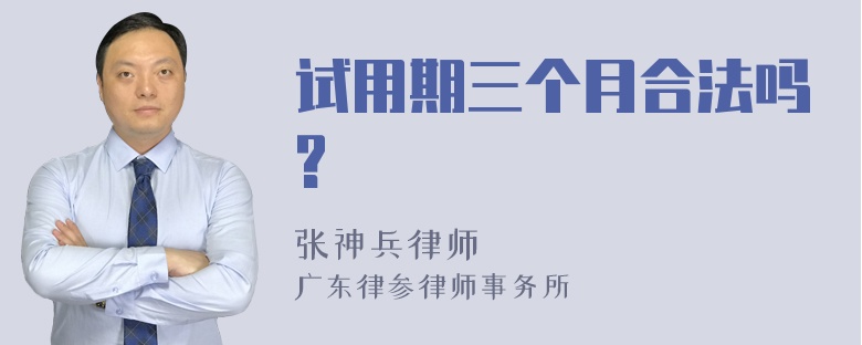 试用期三个月合法吗?