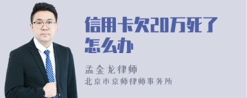 信用卡欠20万死了怎么办