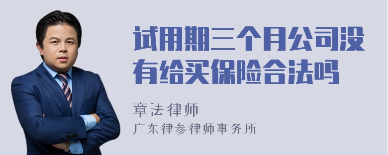 试用期三个月公司没有给买保险合法吗