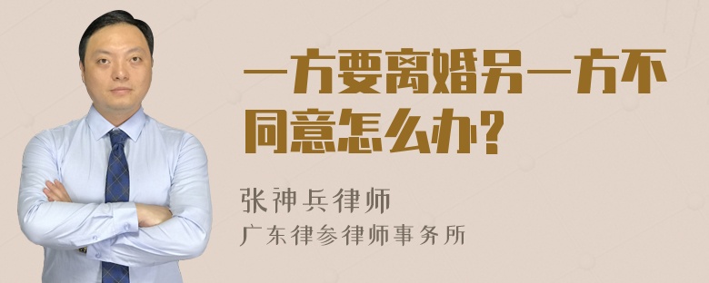 一方要离婚另一方不同意怎么办?